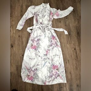 Vintage Christian Dior Loungewear long floral robe.